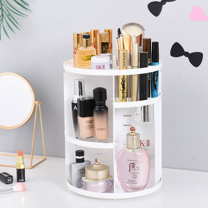 360 Degree Rotating Jewellery Cosmetic Makeup Shelf Organizer (White) - Dshop.com.au