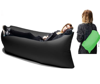 Inflatable Air Sofa Lounger Lazy Couch in Portable Bag (BLACK) - Dshop.com.au