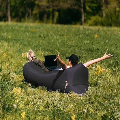 Inflatable Air Sofa Lounger Lazy Couch in Portable Bag (BLACK) - Dshop.com.au