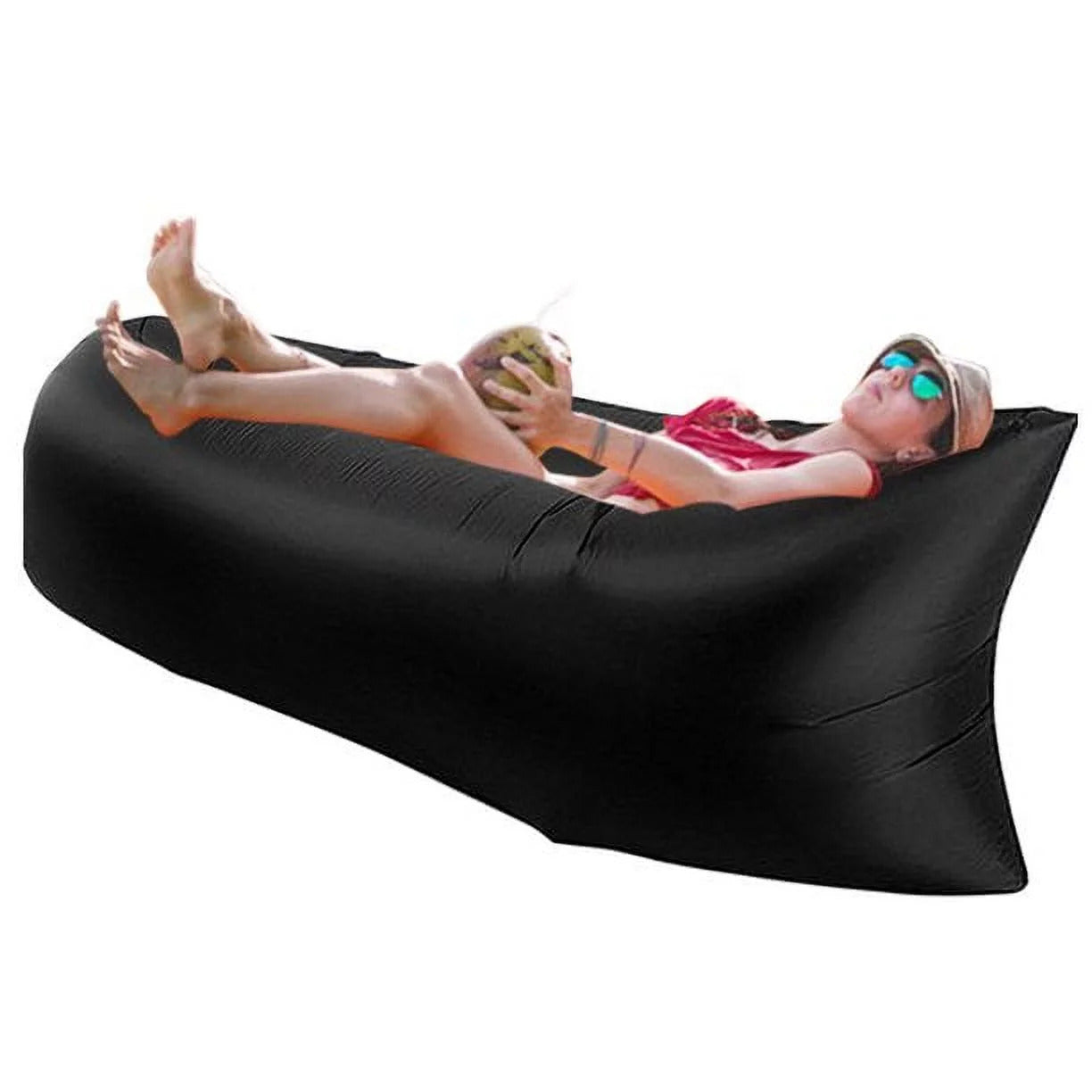 Inflatable Air Sofa Lounger Lazy Couch in Portable Bag (BLACK) - Dshop.com.au