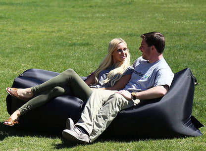 Inflatable Air Sofa Lounger Lazy Couch in Portable Bag (BLACK) - Dshop.com.au