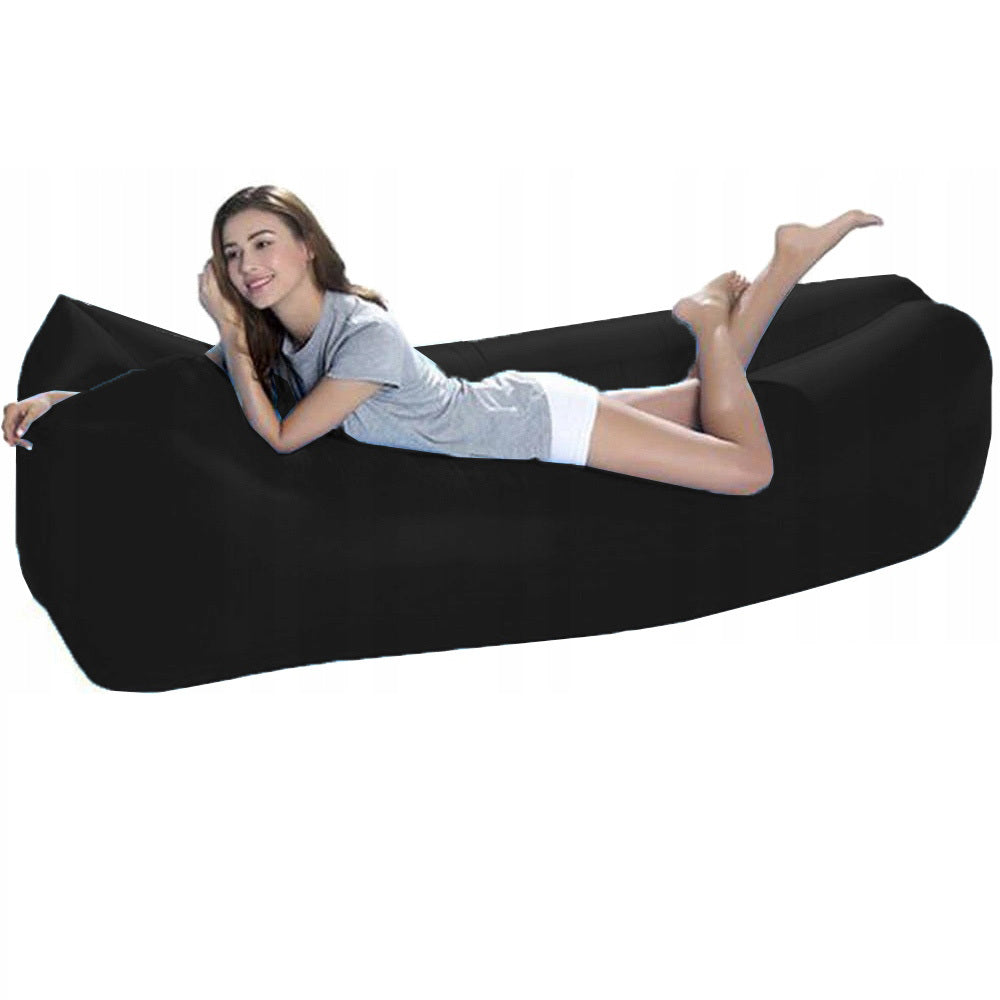 Inflatable Air Sofa Lounger Lazy Couch in Portable Bag (BLACK) - Dshop.com.au