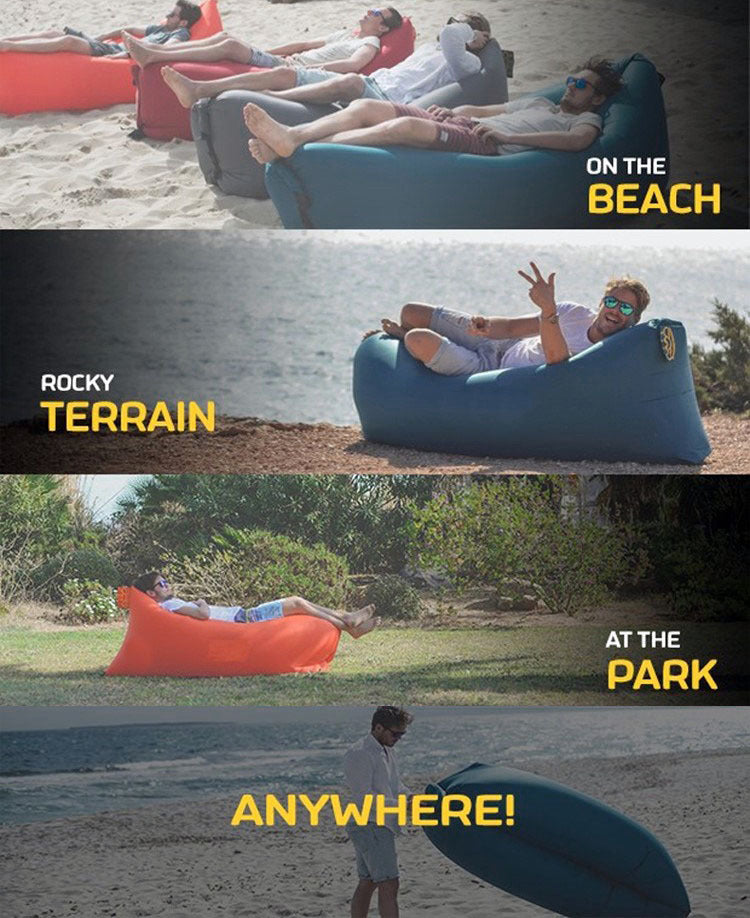 Inflatable Air Sofa Lounger Lazy Couch in Portable Bag (BLACK) - Dshop.com.au