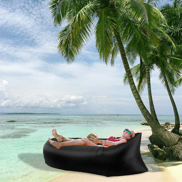 Inflatable Air Sofa Lounger Lazy Couch in Portable Bag (BLACK) - Dshop.com.au