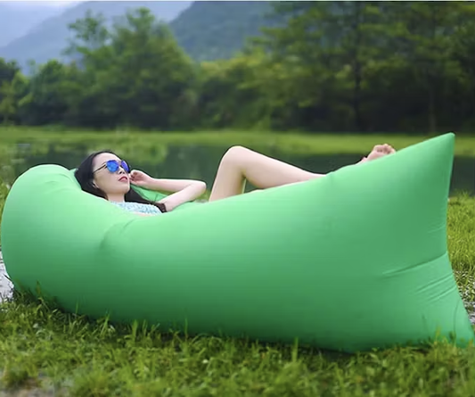 Inflatable Air Sofa Lounger Lazy Couch in Portable Bag (Fresh Green)