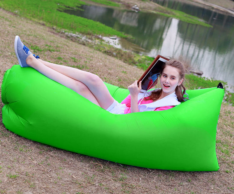 Inflatable Air Sofa Lounger Lazy Couch in Portable Bag (Lime Green) - Dshop.com.au