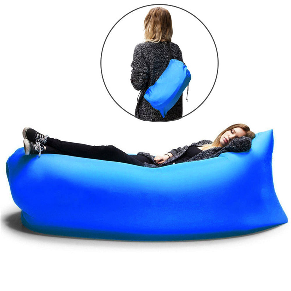 Inflatable Air Sofa Lounger Lazy Couch in Portable Bag (BLUE) - Dshop.com.au