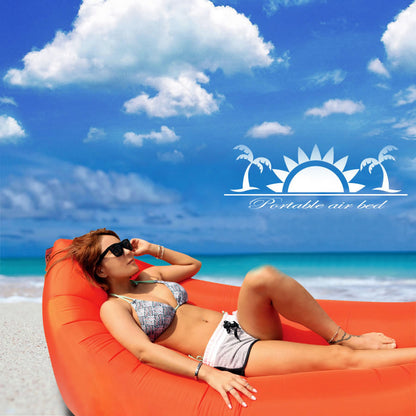 Inflatable Air Sofa Lounger Lazy Couch in Portable Bag (ORANGE) - Dshop.com.au