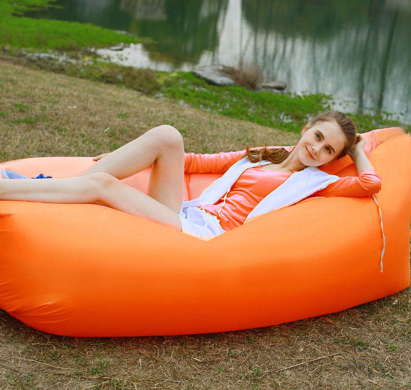 Inflatable Air Sofa Lounger Lazy Couch in Portable Bag (ORANGE) - Dshop.com.au