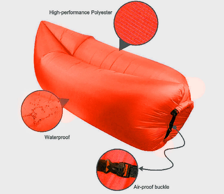 Inflatable Air Sofa Lounger Lazy Couch in Portable Bag (ORANGE) - Dshop.com.au