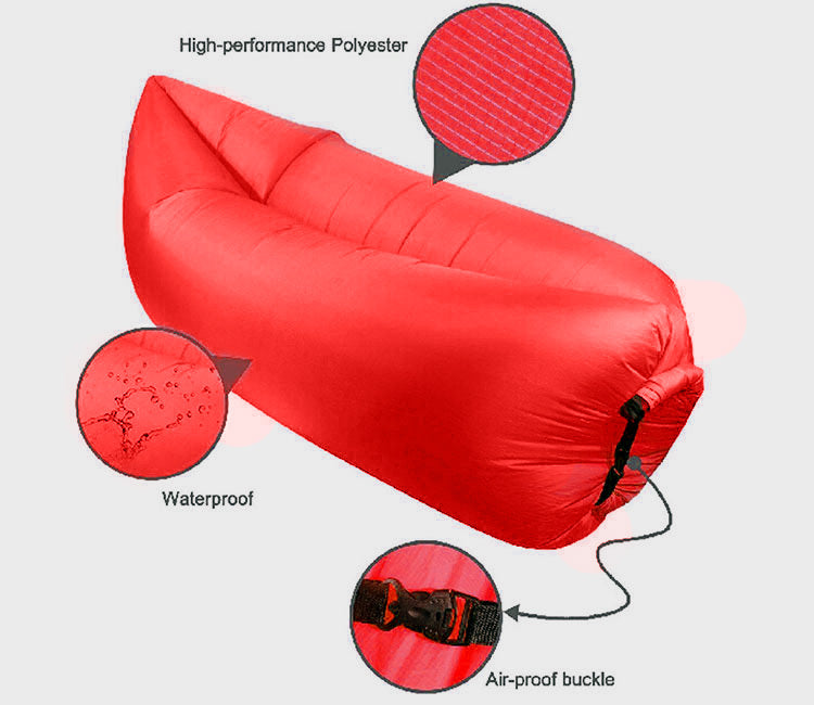 Inflatable Air Sofa Lounger Lazy Couch in Portable Bag (RED) - Dshop.com.au