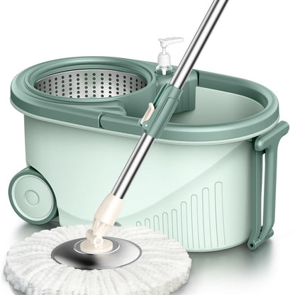 Advanced 360 Degree Spin Mop & Stainless Steel Bucket Kit with Wheels (Mint) - Dshop.com.au