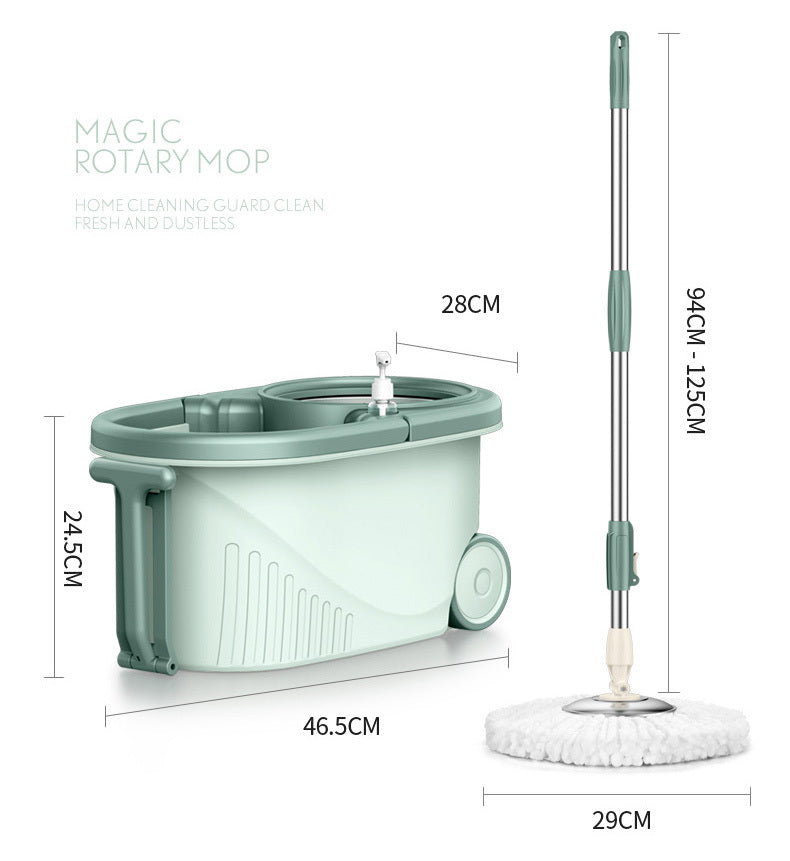 Advanced 360 Degree Spin Mop & Stainless Steel Bucket Kit with Wheels (Mint) - Dshop.com.au