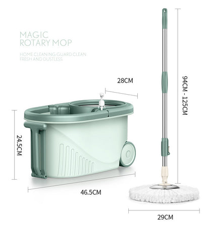 Advanced 360 Degree Spin Mop & Stainless Steel Bucket Kit with Wheels (Mint) - Dshop.com.au