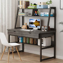 Enterprise Large Computer Desk Workstation with Shelves & Drawers (Rustic Grey)