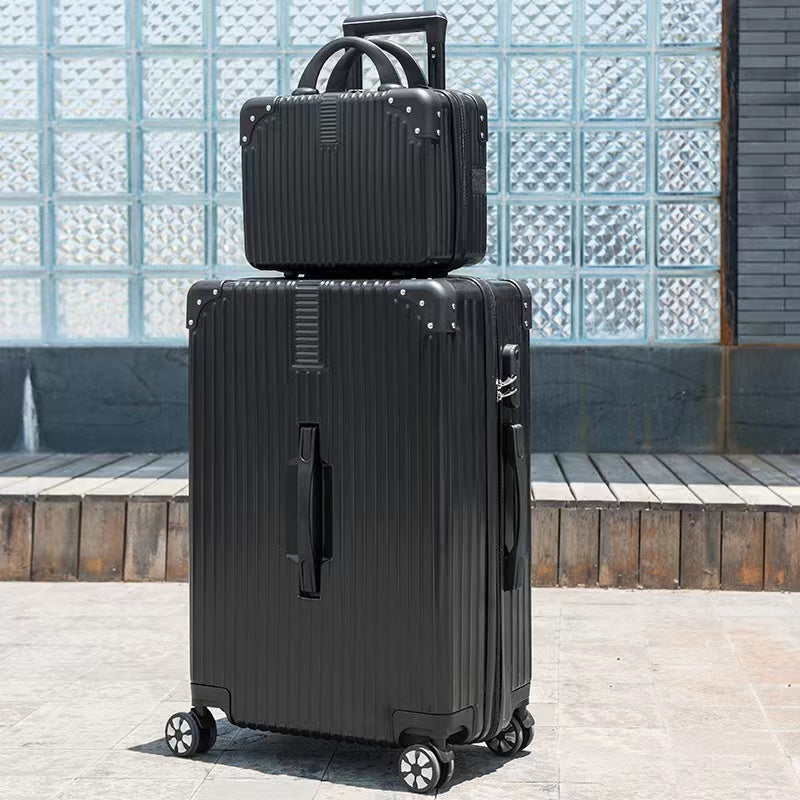 2-Piece Standard Cabin Carry-On Luggage Suitcase Set (Black) - Dshop.com.au