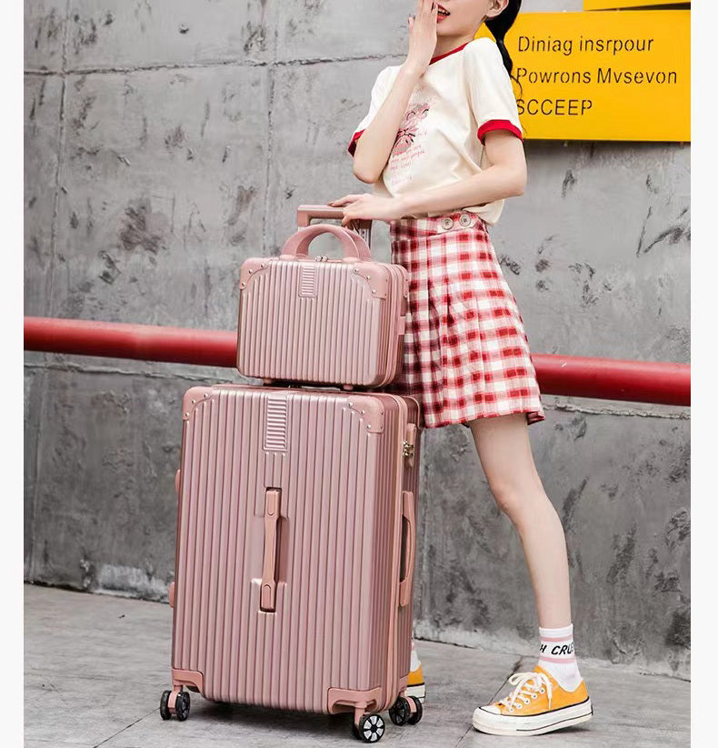 2-Piece Standard Cabin Carry-On Luggage Suitcase Set (Rose Gold) - Dshop.com.au