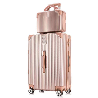 2-Piece Standard Cabin Carry-On Luggage Suitcase Set (Rose Gold) - Dshop.com.au