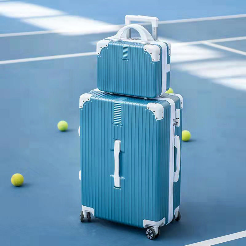 2-Piece Standard Cabin Carry-On Luggage Suitcase Set (Sky Blue) - Dshop.com.au