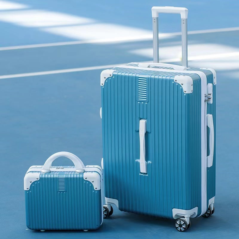 2-Piece Standard Cabin Carry-On Luggage Suitcase Set (Sky Blue) - Dshop.com.au