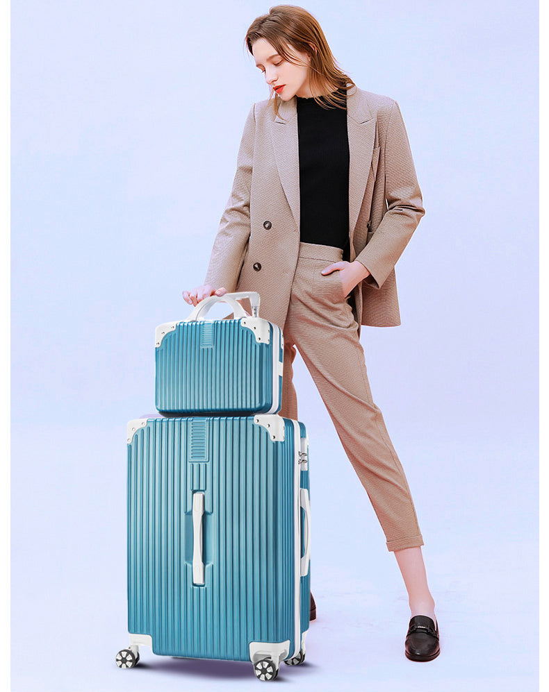 2-Piece Standard Cabin Carry-On Luggage Suitcase Set (Sky Blue) - Dshop.com.au