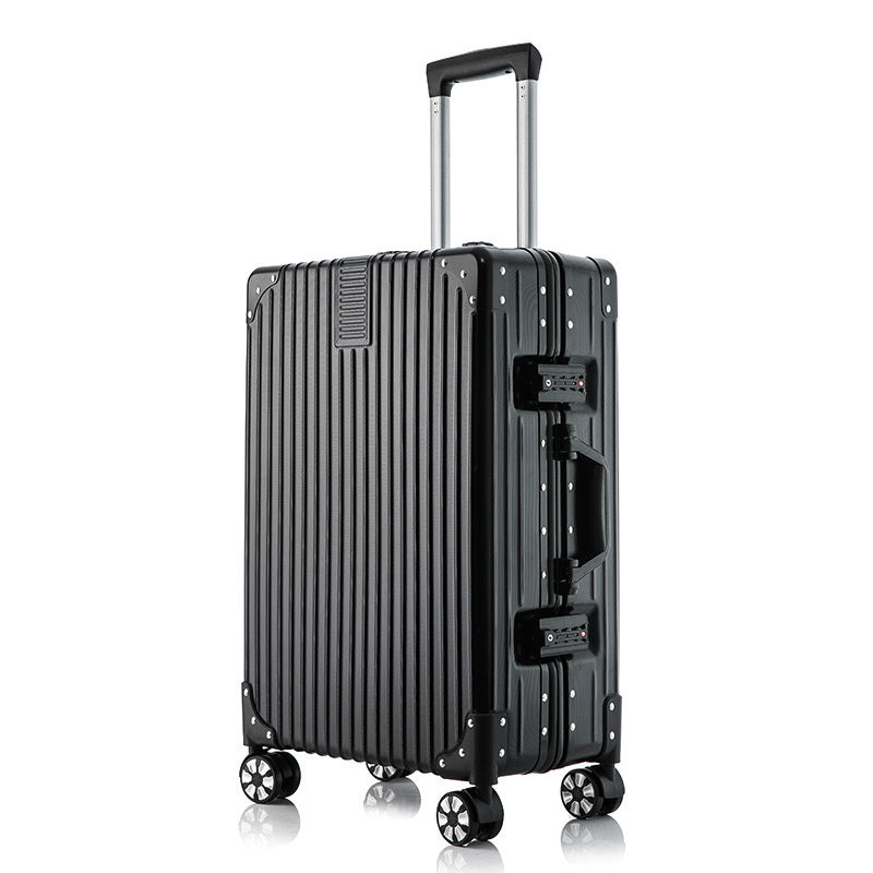 2-Piece Deluxe Tough Carry-On Luggage Suitcase Set (Black) - Dshop.com.au