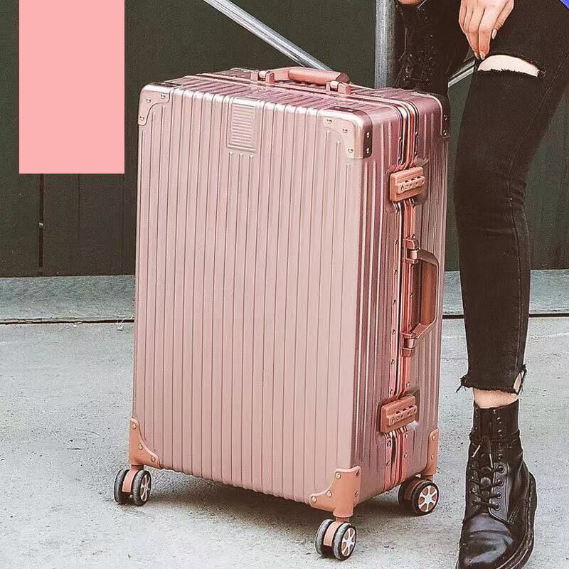 2-Piece Deluxe Tough Carry-On Luggage Suitcase Set (Rose Gold) - Dshop.com.au