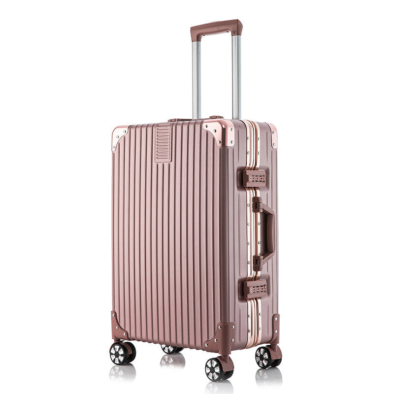 2-Piece Deluxe Tough Carry-On Luggage Suitcase Set (Rose Gold) - Dshop.com.au