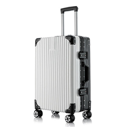 2-Piece Deluxe Tough Carry-On Luggage Suitcase Set (Black & White) - Dshop.com.au