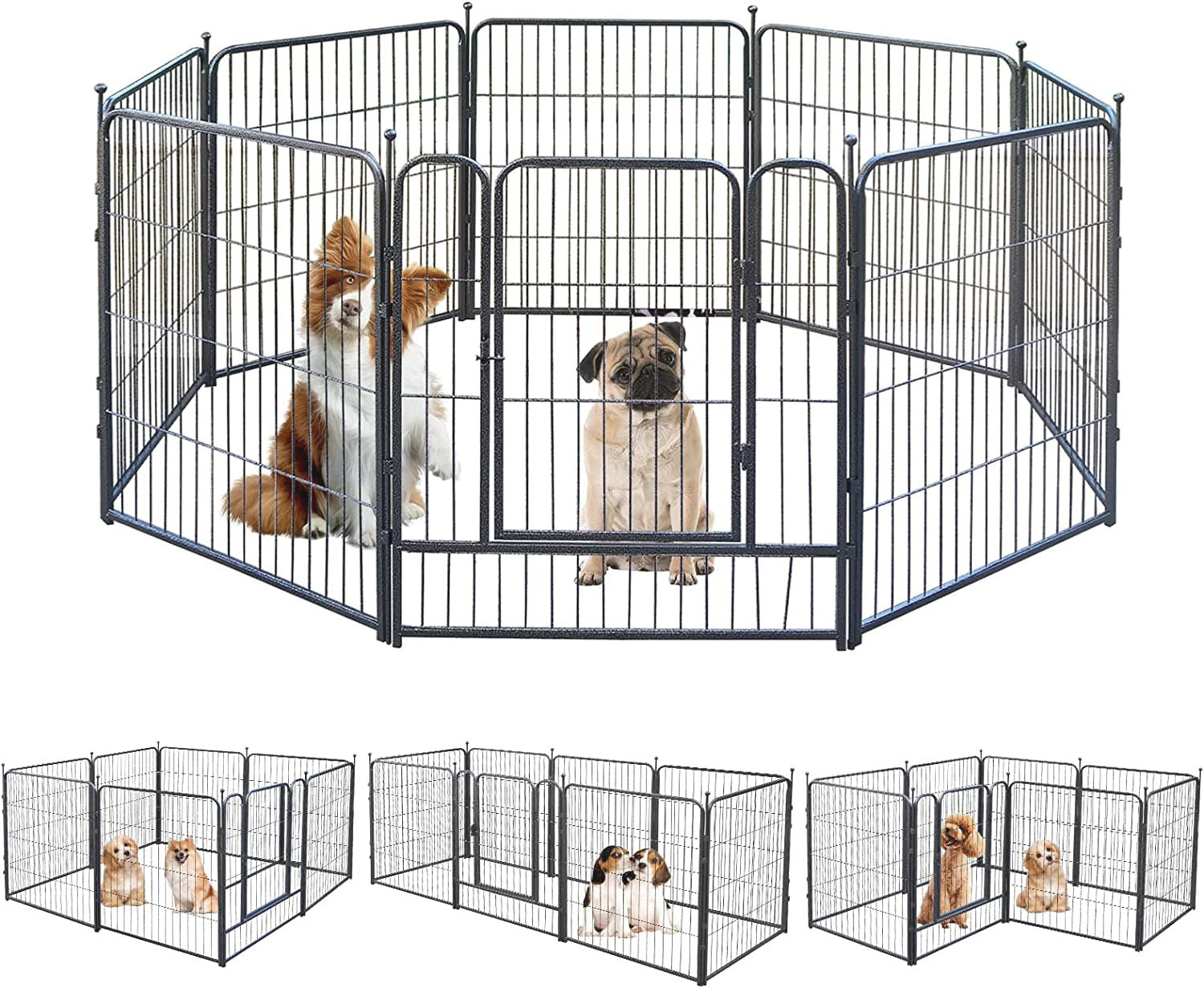 Premium Heavy Duty Metal Pet Dog Exercise Playpen Enclosure Fence Cage (50x60 x 6) - Dshop.com.au