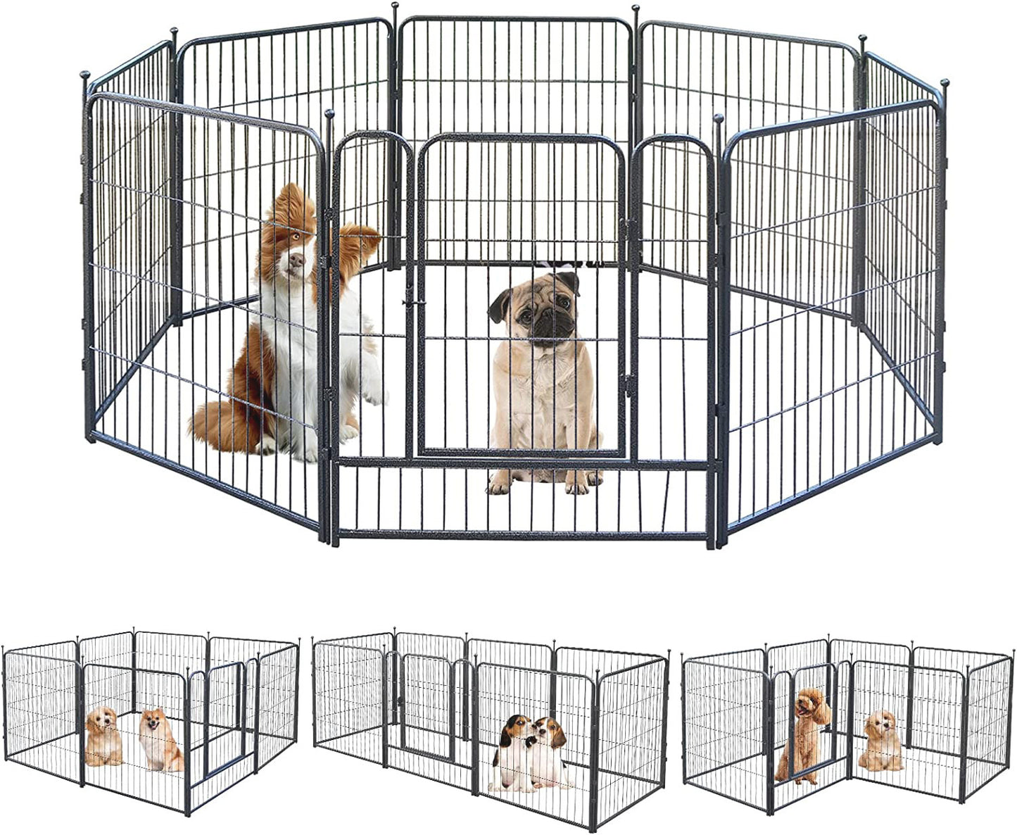 Premium Heavy Duty Metal Pet Dog Exercise Playpen Enclosure Fence Cage (50x60 x 6) - Dshop.com.au