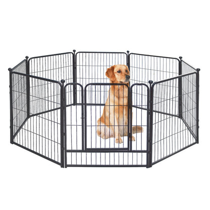 Premium Heavy Duty Metal Pet Dog Exercise Playpen Enclosure Fence Cage (50x60 x 6) - Dshop.com.au