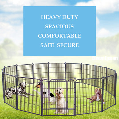 Premium Heavy Duty Metal Pet Dog Exercise Playpen Enclosure Fence Cage (50x60 x 6) - Dshop.com.au