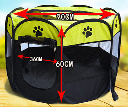 Large Portable Foldable Pet Dog Cat Playpen (Large, Black & Yellow) - Dshop.com.au