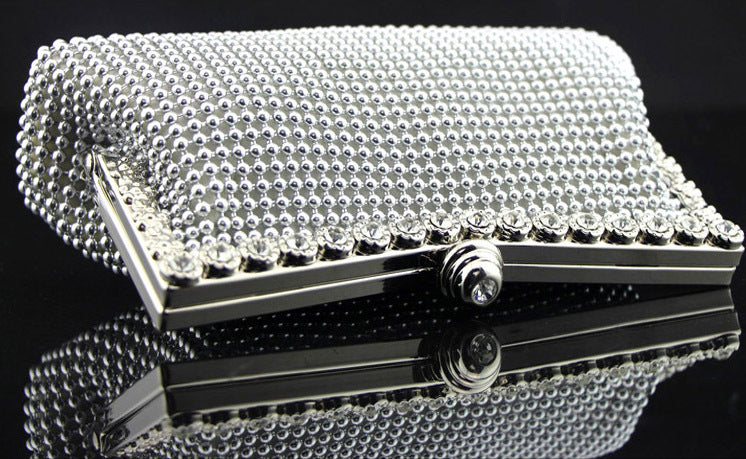 Luxe Rhinestone Ladies Event Evening Purse Clutch Bag - Dshop.com.au