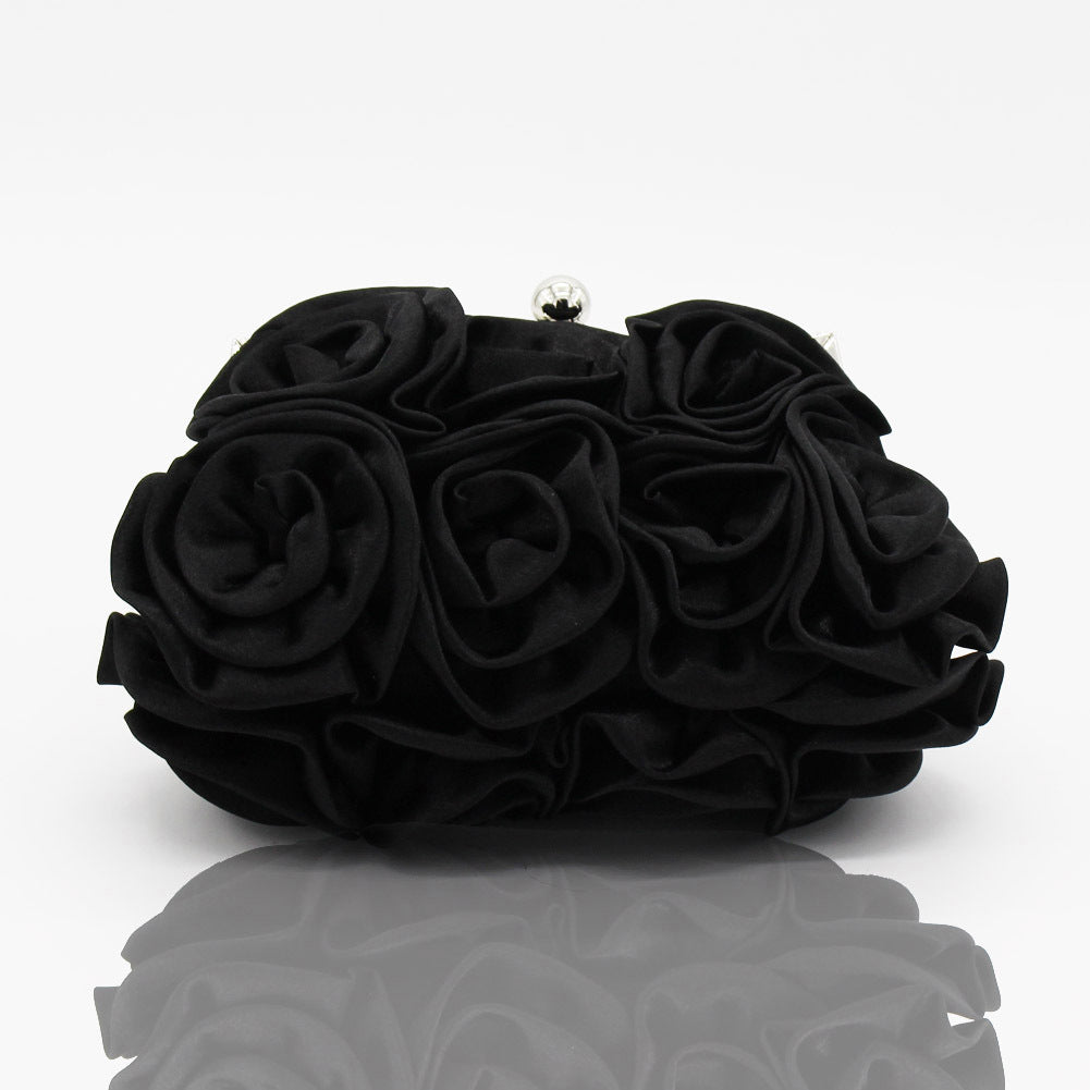 Deluxe Rose Ladies Event Evening Purse Bag (Black) - Dshop.com.au