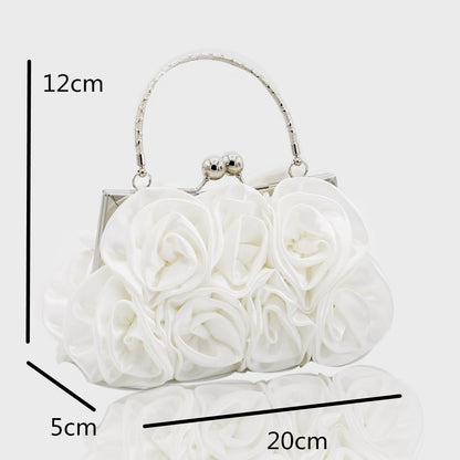 Deluxe Rose Ladies Event Evening Purse Bag (Black) - Dshop.com.au