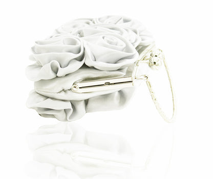 Deluxe Rose Ladies Event Evening Purse Bag (White) - Dshop.com.au