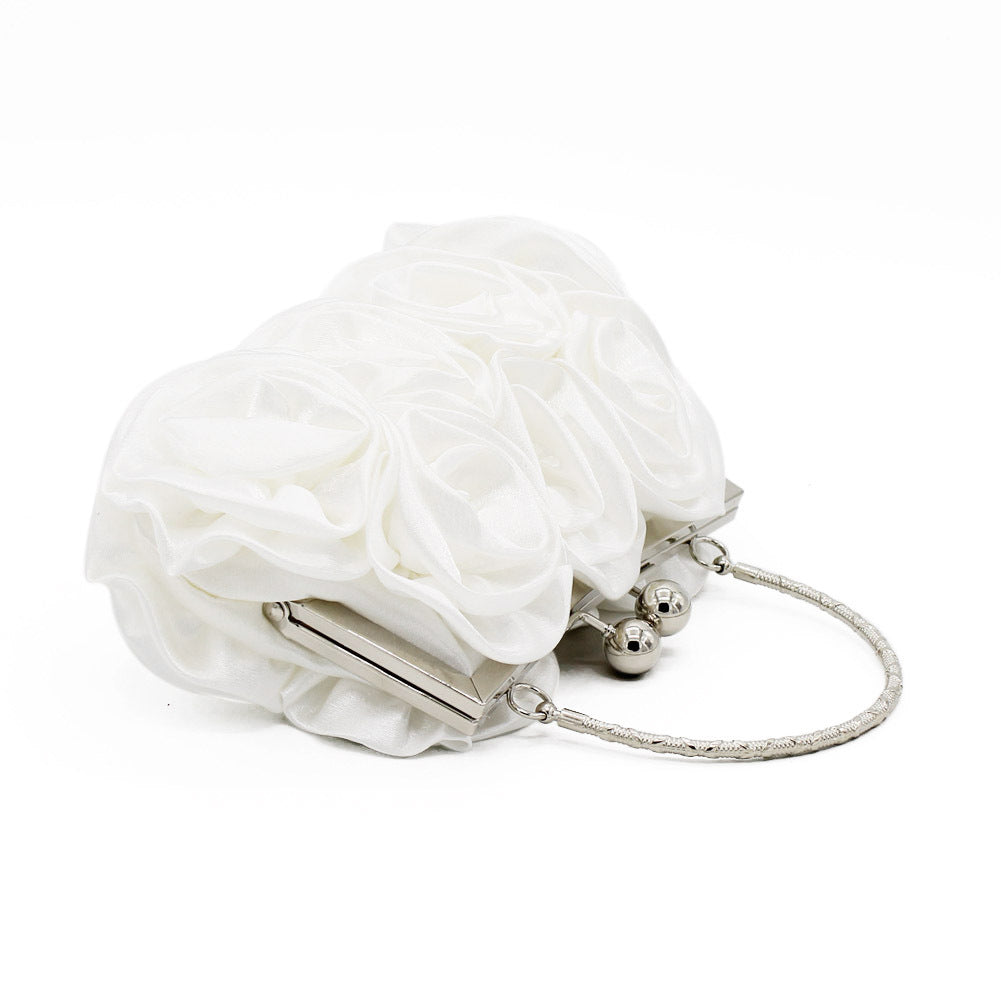 Deluxe Rose Ladies Event Evening Purse Bag (White) - Dshop.com.au