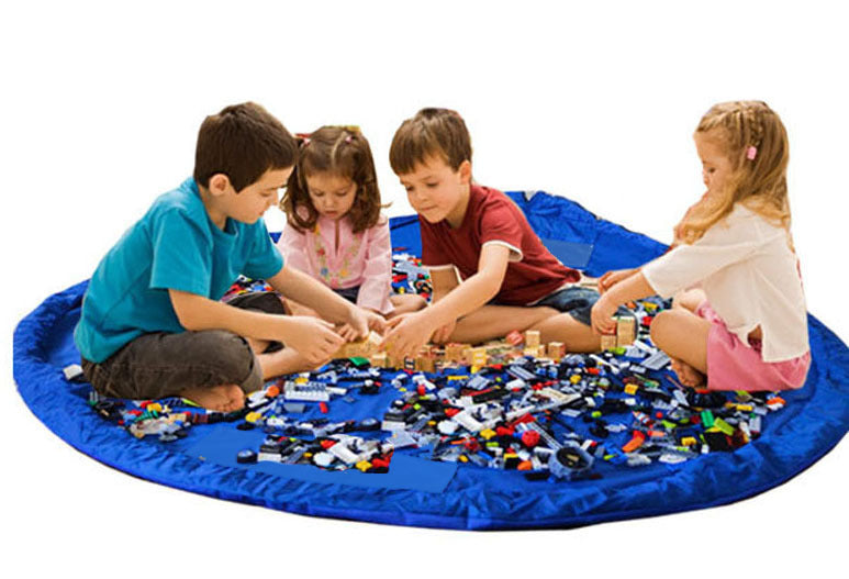 Large Toy & Lego Storage Bag & Playmate (Blue) - Dshop.com.au