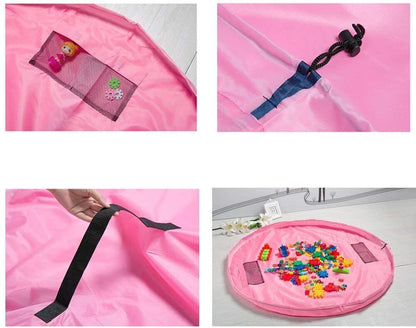 Large Toy & Lego Storage Bag & Playmate (Pink) - Dshop.com.au