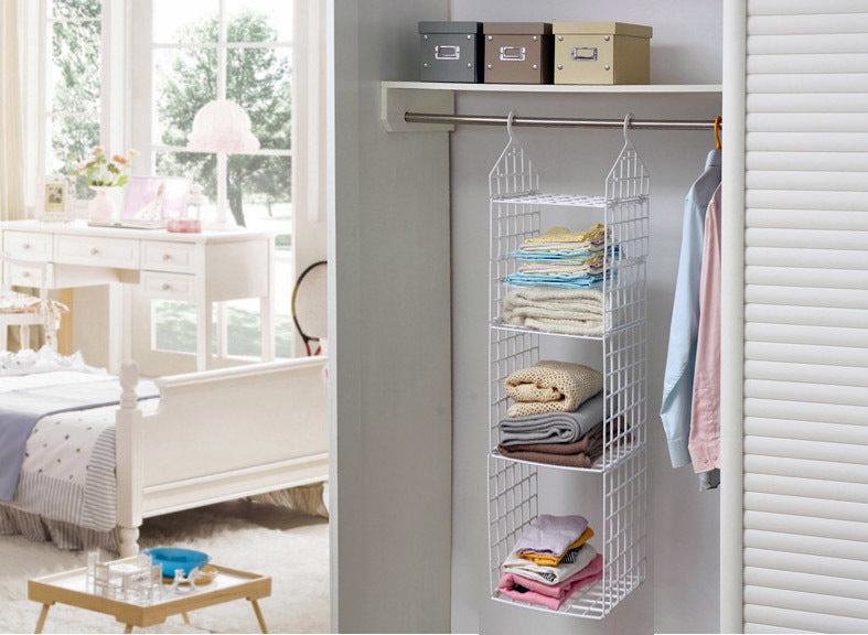 Expand Wardrobe Organiser 4 Shelf Closet Hanging Rack - Dshop.com.au