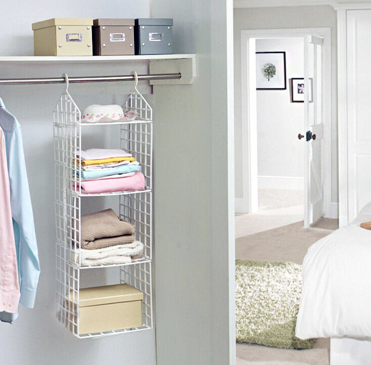 Expand Wardrobe Organiser 4 Shelf Closet Hanging Rack - Dshop.com.au