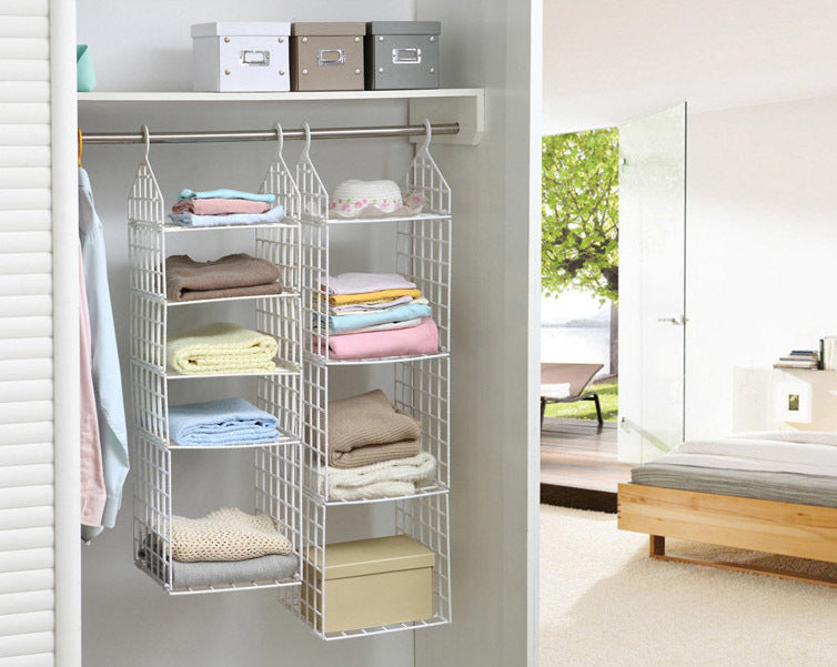 Expand Wardrobe Organiser 4 Shelf Closet Hanging Rack - Dshop.com.au