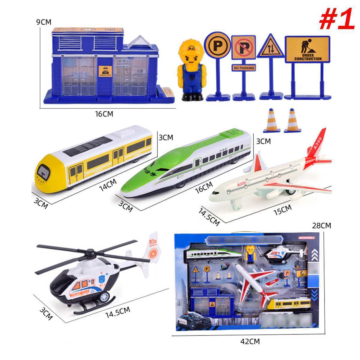 City Transport Car Plane Bus Train Helicopter Kids Toy Set - Dshop.com.au