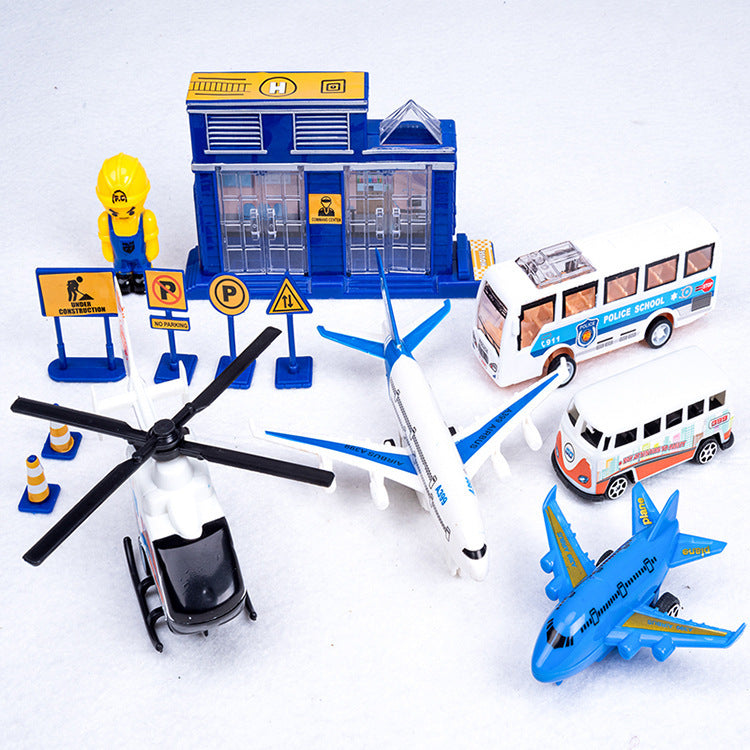 City Transport Car Plane Bus Train Helicopter Kids Toy Set - Dshop.com.au