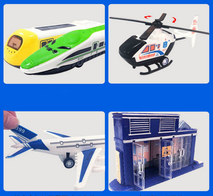 City Transport Car Plane Bus Train Helicopter Kids Toy Set - Dshop.com.au