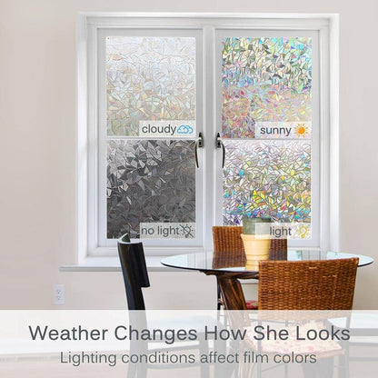 3D Window Privacy Film Frosted Glass Covering Cling Static Vinyl Decal Sticker (100cm x 45cm) - Dshop.com.au