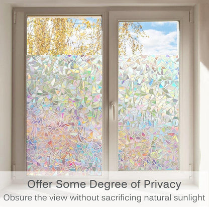 3D Window Privacy Film Frosted Glass Covering Cling Static Vinyl Decal Sticker (100cm x 45cm) - Dshop.com.au