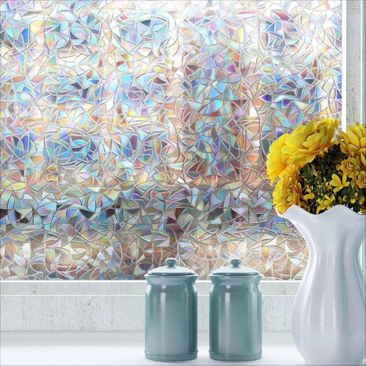 3D Window Privacy Film Frosted Glass Covering Cling Static Vinyl Decal Sticker (100cm x 45cm) - Dshop.com.au